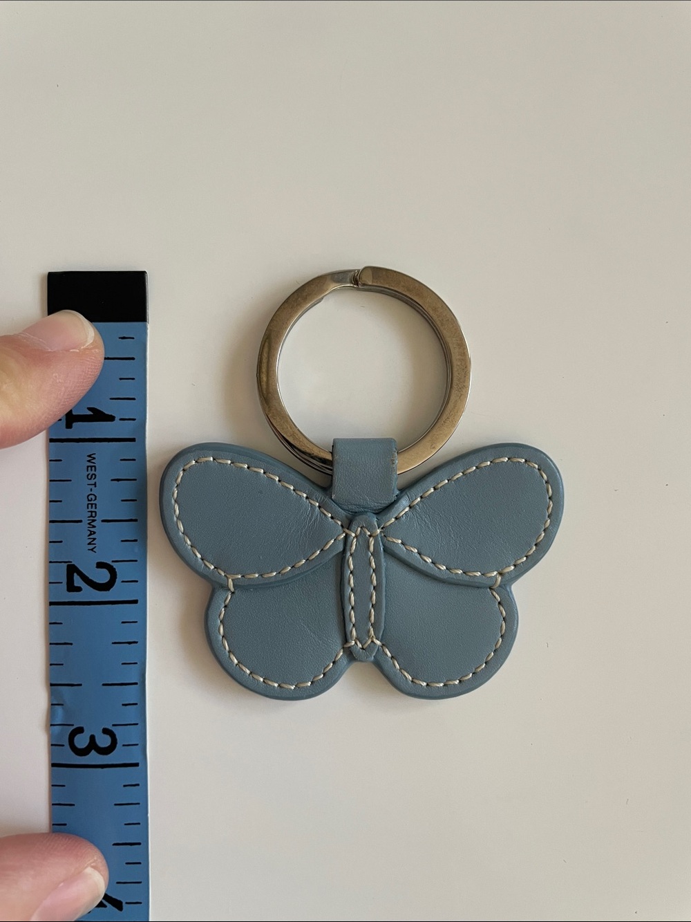 COACH Vintage Blue Leather Butterfly Keychain - Picture 7 of 9